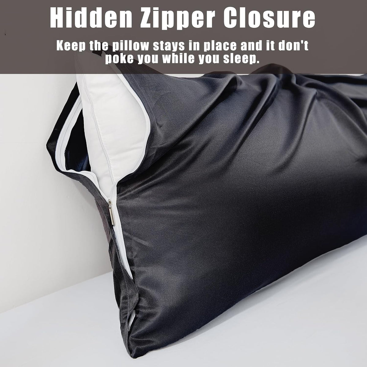 Body Cooling Pillow Cases Cover, Bamboo Rayon White Body Pillowcases with Zipper Closure, Cool and Breathable Pillow Case for Hot Sleepers and Night Sweats, 20x54 inches