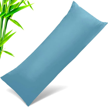 Body Cooling Pillow Cases Cover, Bamboo Rayon White Body Pillowcases with Zipper Closure, Cool and Breathable Pillow Case for Hot Sleepers and Night Sweats, 20x54 inches