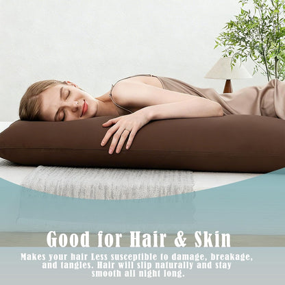 Body Cooling Pillow Cases Cover, Bamboo Rayon White Body Pillowcases with Zipper Closure, Cool and Breathable Pillow Case for Hot Sleepers and Night Sweats, 20x54 inches