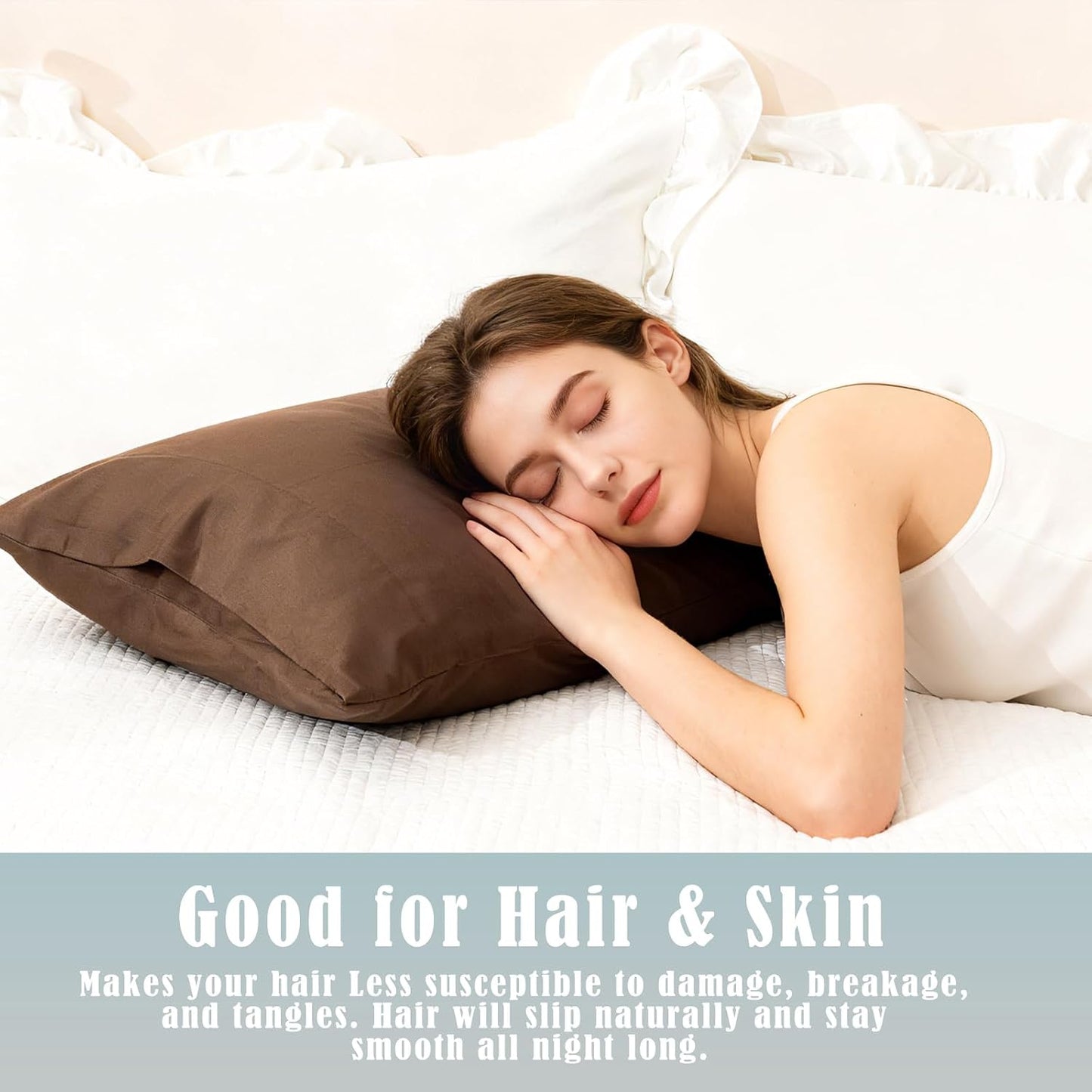 Body Cooling Pillow Cases Cover, Bamboo Rayon White Body Pillowcases with Zipper Closure, Cool and Breathable Pillow Case for Hot Sleepers and Night Sweats, 20x54 inches