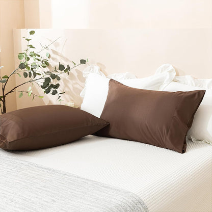 Body Cooling Pillow Cases Cover, Bamboo Rayon White Body Pillowcases with Zipper Closure, Cool and Breathable Pillow Case for Hot Sleepers and Night Sweats, 20x54 inches