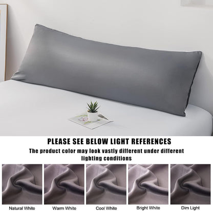 Body Cooling Pillow Cases Cover, Bamboo Rayon White Body Pillowcases with Zipper Closure, Cool and Breathable Pillow Case for Hot Sleepers and Night Sweats, 20x54 inches