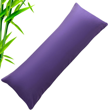 Body Cooling Pillow Cases Cover, Bamboo Rayon White Body Pillowcases with Zipper Closure, Cool and Breathable Pillow Case for Hot Sleepers and Night Sweats, 20x54 inches