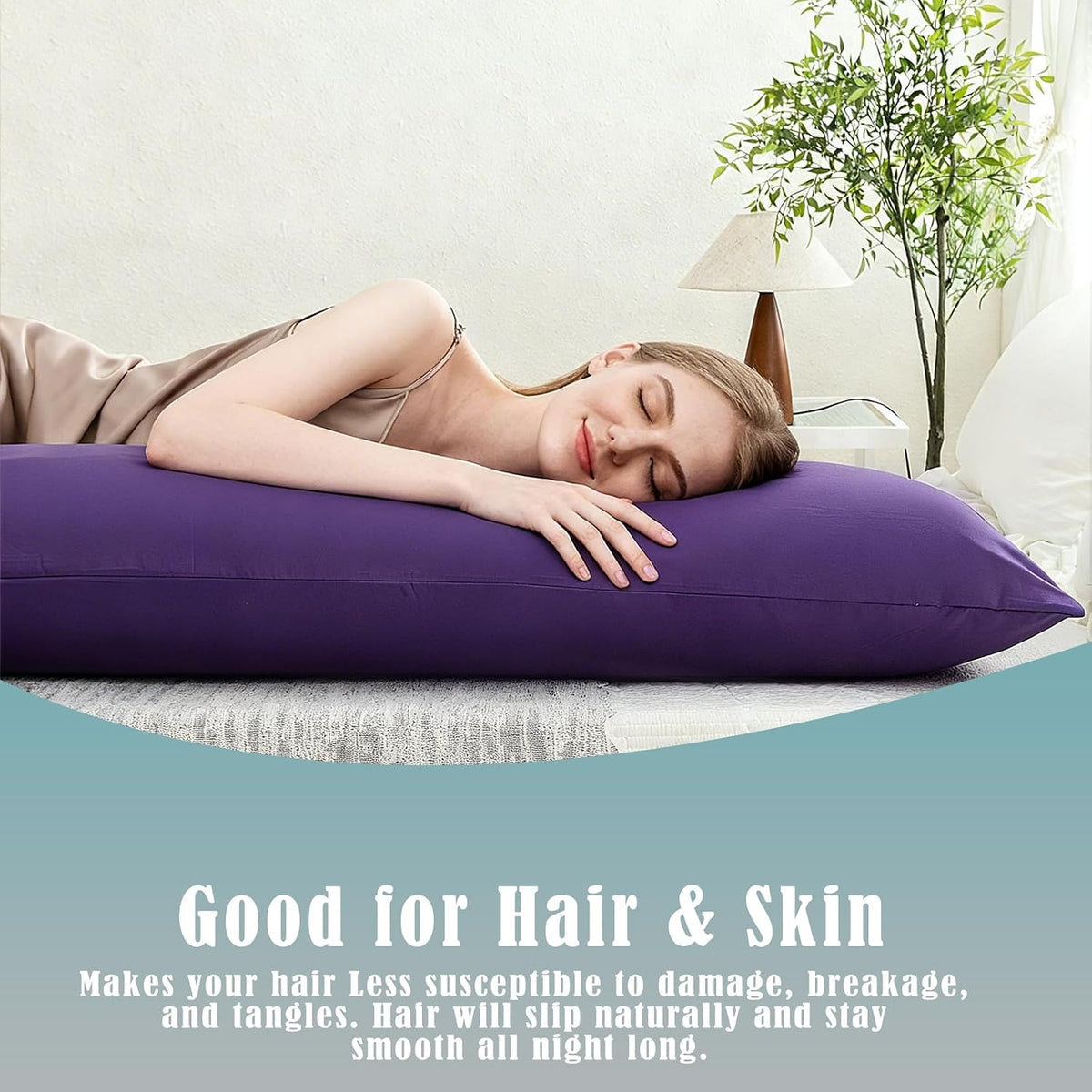 Body Cooling Pillow Cases Cover, Bamboo Rayon White Body Pillowcases with Zipper Closure, Cool and Breathable Pillow Case for Hot Sleepers and Night Sweats, 20x54 inches
