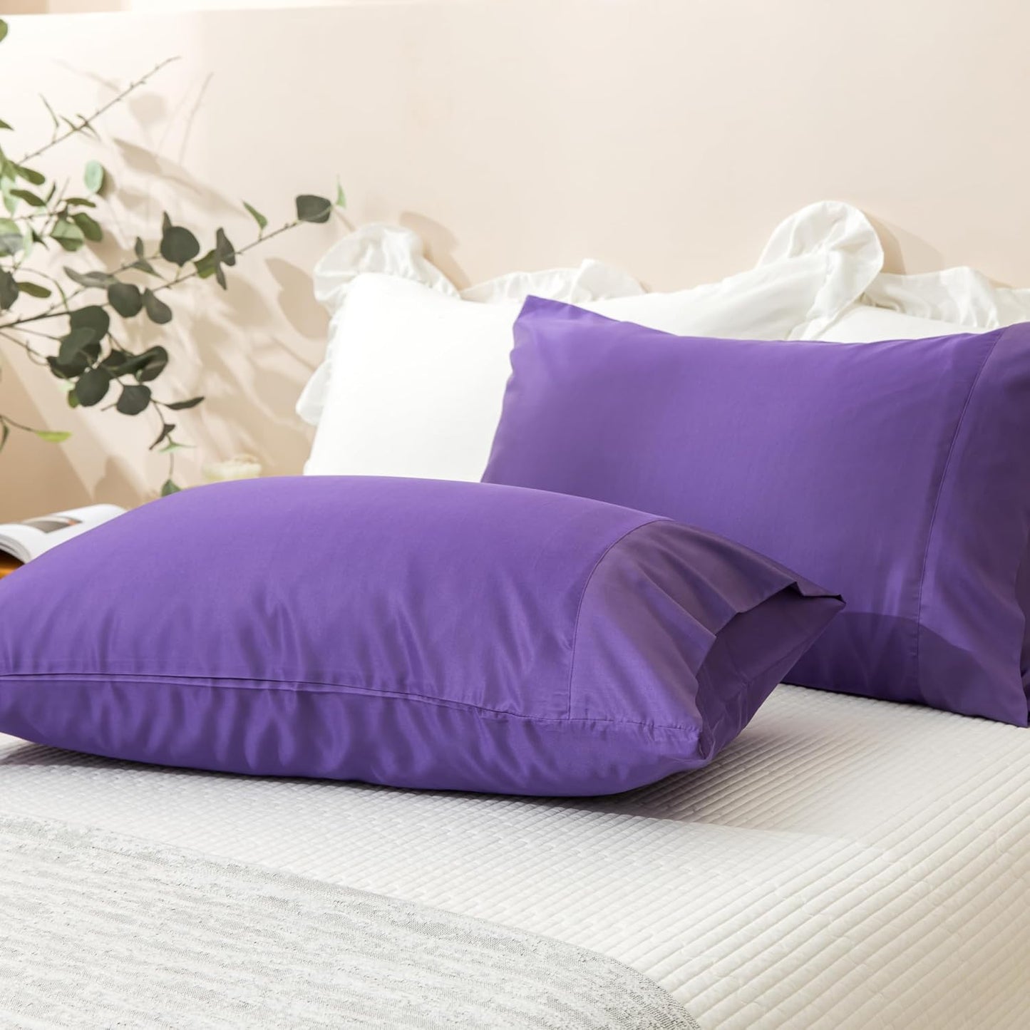 Body Cooling Pillow Cases Cover, Bamboo Rayon White Body Pillowcases with Zipper Closure, Cool and Breathable Pillow Case for Hot Sleepers and Night Sweats, 20x54 inches