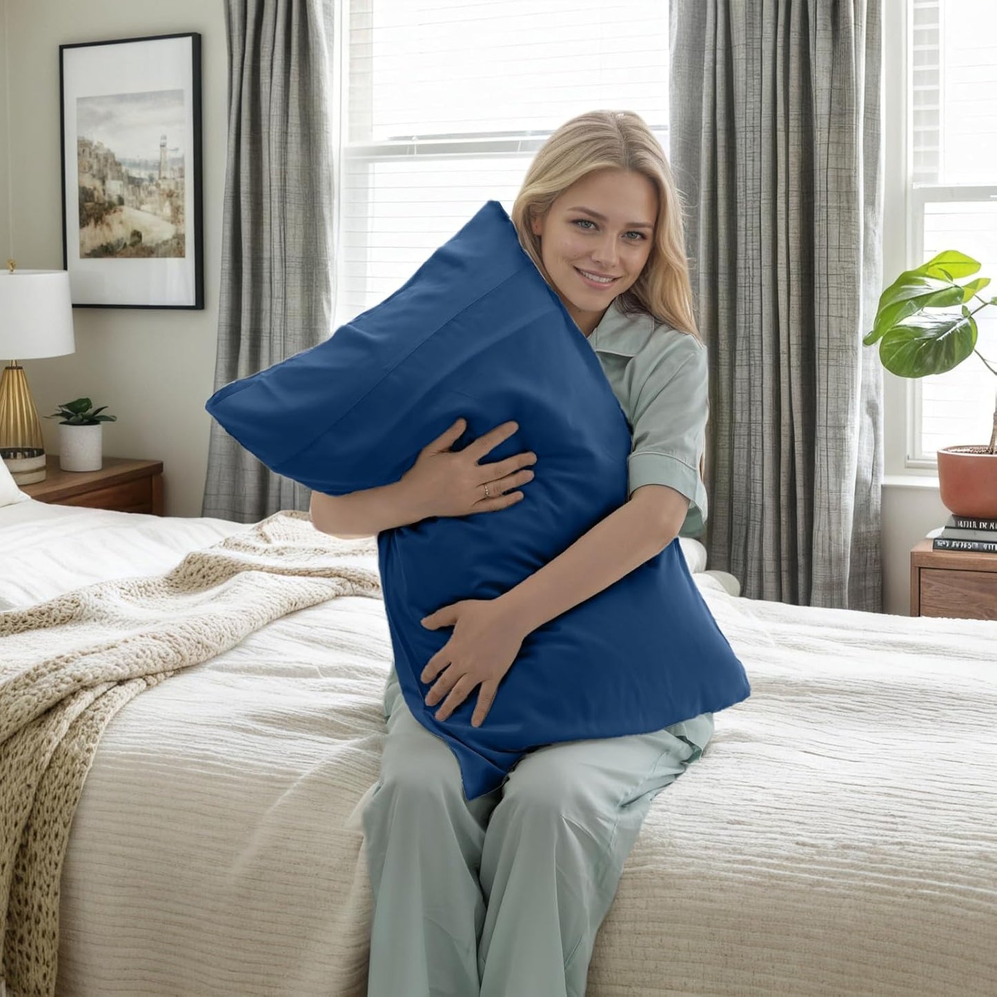 Body Cooling Pillow Cases Cover, Bamboo Rayon White Body Pillowcases with Zipper Closure, Cool and Breathable Pillow Case for Hot Sleepers and Night Sweats, 20x54 inches