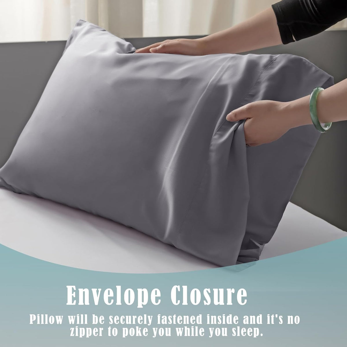 Body Cooling Pillow Cases Cover, Bamboo Rayon White Body Pillowcases with Zipper Closure, Cool and Breathable Pillow Case for Hot Sleepers and Night Sweats, 20x54 inches