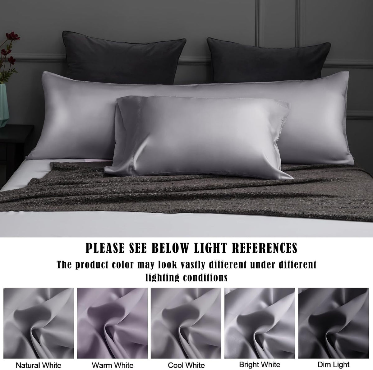Body Cooling Pillow Cases Cover, Bamboo Rayon White Body Pillowcases with Zipper Closure, Cool and Breathable Pillow Case for Hot Sleepers and Night Sweats, 20x54 inches