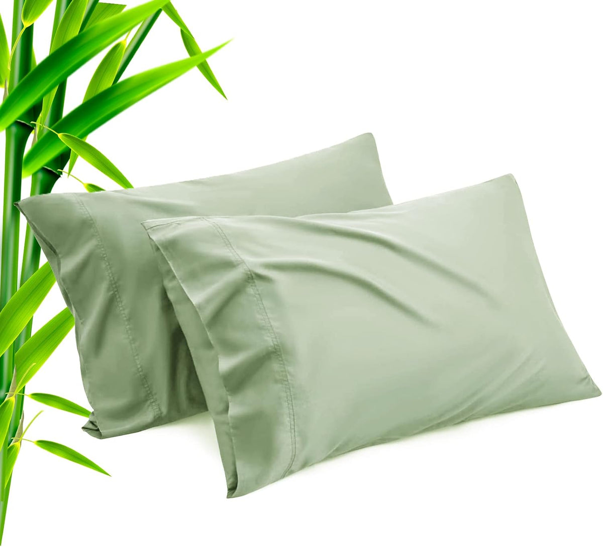 Body Cooling Pillow Cases Cover, Bamboo Rayon White Body Pillowcases with Zipper Closure, Cool and Breathable Pillow Case for Hot Sleepers and Night Sweats, 20x54 inches