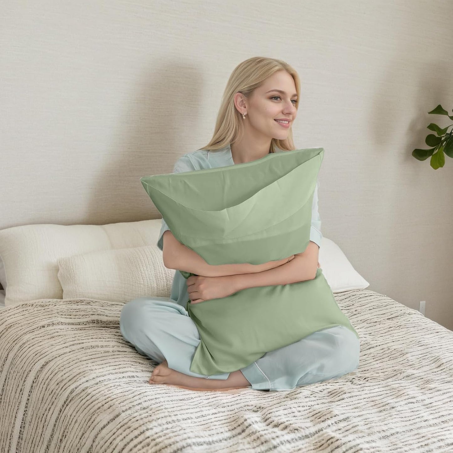Body Cooling Pillow Cases Cover, Bamboo Rayon White Body Pillowcases with Zipper Closure, Cool and Breathable Pillow Case for Hot Sleepers and Night Sweats, 20x54 inches
