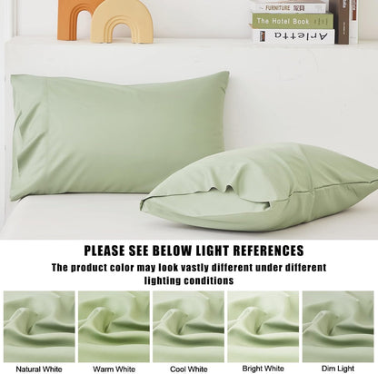 Body Cooling Pillow Cases Cover, Bamboo Rayon White Body Pillowcases with Zipper Closure, Cool and Breathable Pillow Case for Hot Sleepers and Night Sweats, 20x54 inches