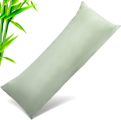 Body Cooling Pillow Cases Cover, Bamboo Rayon White Body Pillowcases with Zipper Closure, Cool and Breathable Pillow Case for Hot Sleepers and Night Sweats, 20x54 inches
