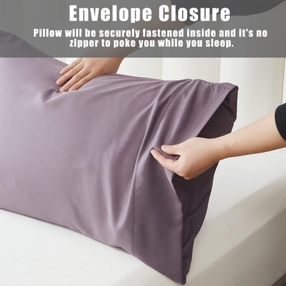 Body Cooling Pillow Cases Cover, Bamboo Rayon White Body Pillowcases with Zipper Closure, Cool and Breathable Pillow Case for Hot Sleepers and Night Sweats, 20x54 inches