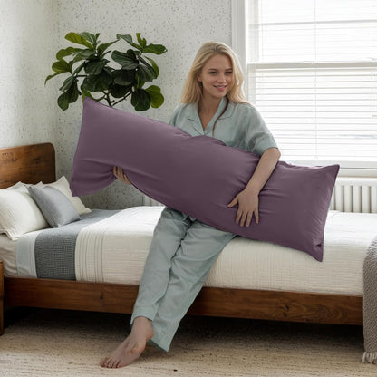 Body Cooling Pillow Cases Cover, Bamboo Rayon White Body Pillowcases with Zipper Closure, Cool and Breathable Pillow Case for Hot Sleepers and Night Sweats, 20x54 inches