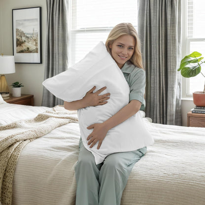 Body Cooling Pillow Cases Cover, Bamboo Rayon White Body Pillowcases with Zipper Closure, Cool and Breathable Pillow Case for Hot Sleepers and Night Sweats, 20x54 inches