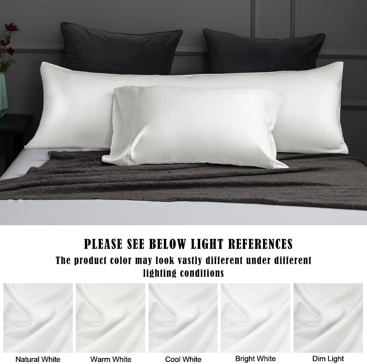 Body Cooling Pillow Cases Cover, Bamboo Rayon White Body Pillowcases with Zipper Closure, Cool and Breathable Pillow Case for Hot Sleepers and Night Sweats, 20x54 inches