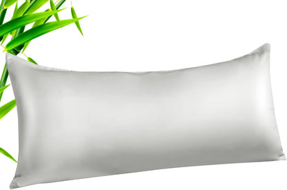 Body Cooling Pillow Cases Cover, Bamboo Rayon White Body Pillowcases with Zipper Closure, Cool and Breathable Pillow Case for Hot Sleepers and Night Sweats, 20x54 inches