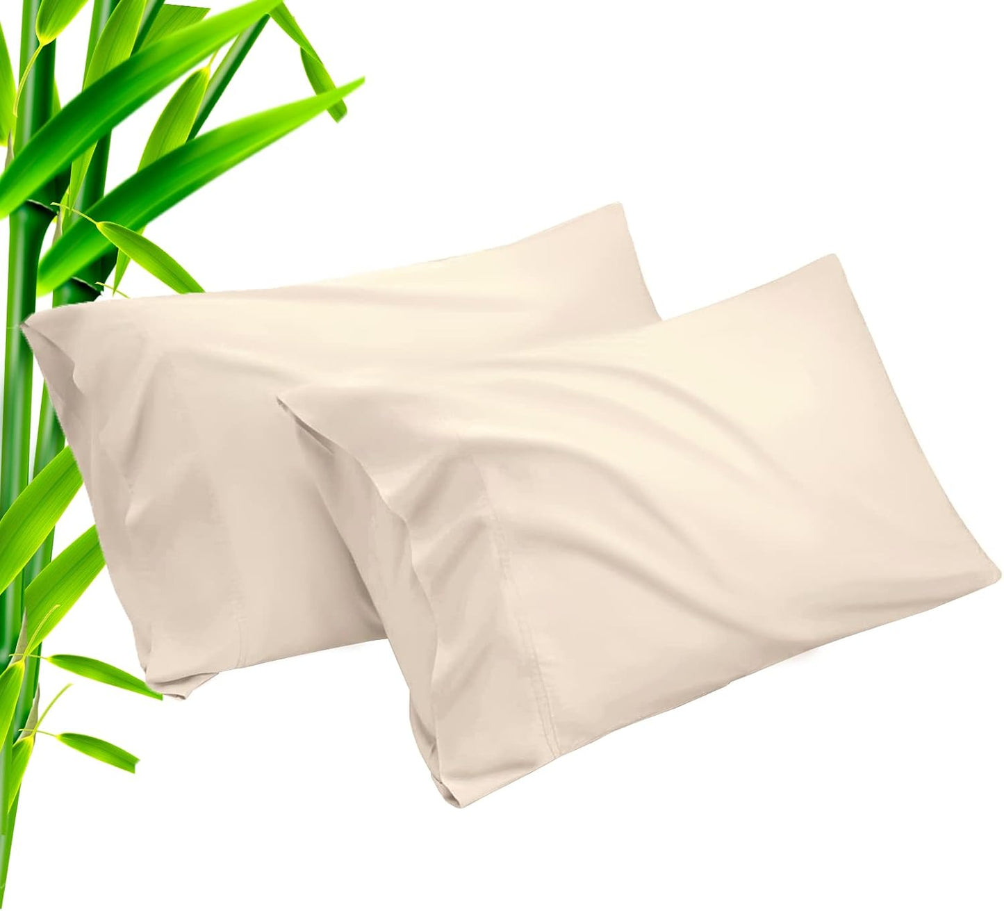 Body Cooling Pillow Cases Cover, Bamboo Rayon White Body Pillowcases with Zipper Closure, Cool and Breathable Pillow Case for Hot Sleepers and Night Sweats, 20x54 inches