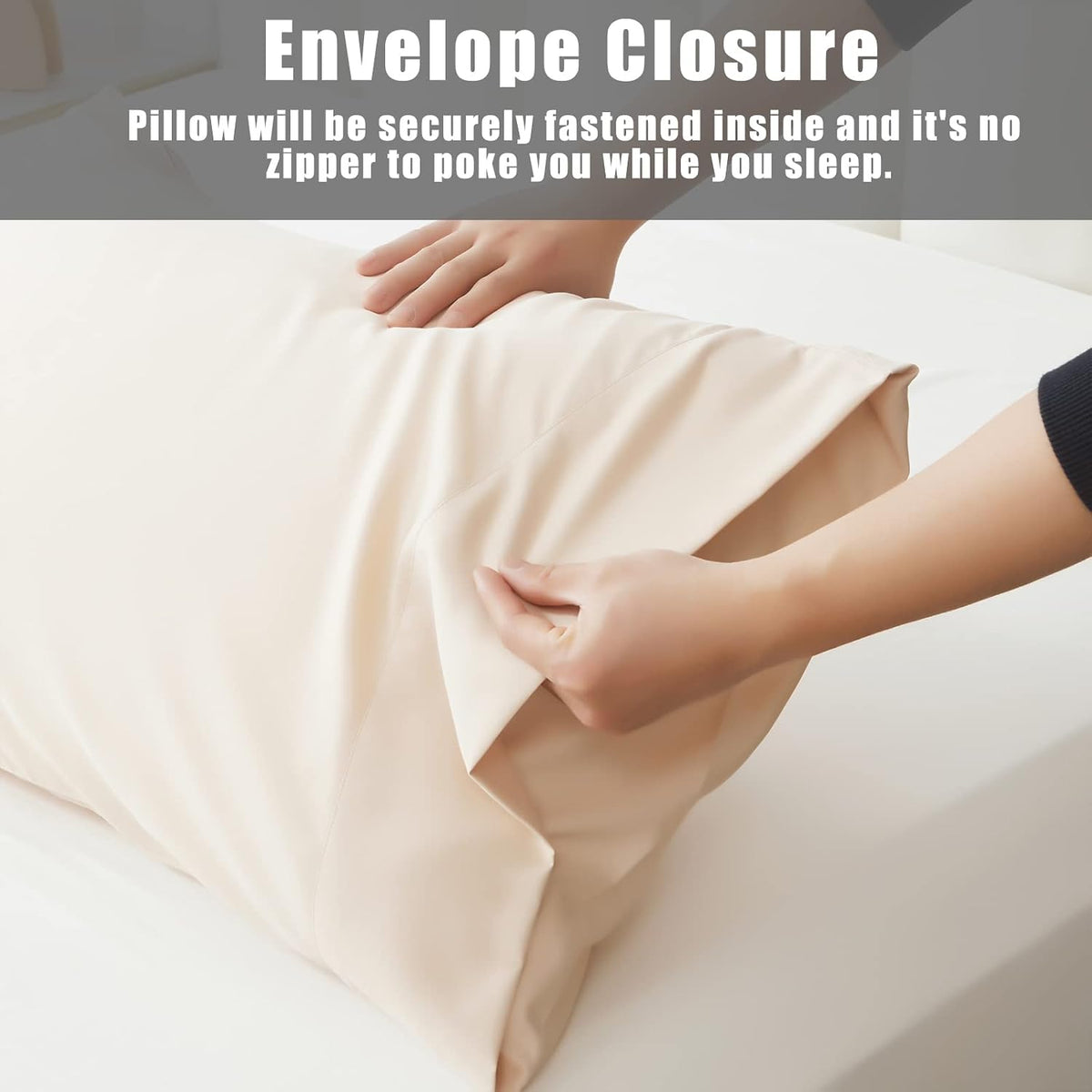 Body Cooling Pillow Cases Cover, Bamboo Rayon White Body Pillowcases with Zipper Closure, Cool and Breathable Pillow Case for Hot Sleepers and Night Sweats, 20x54 inches