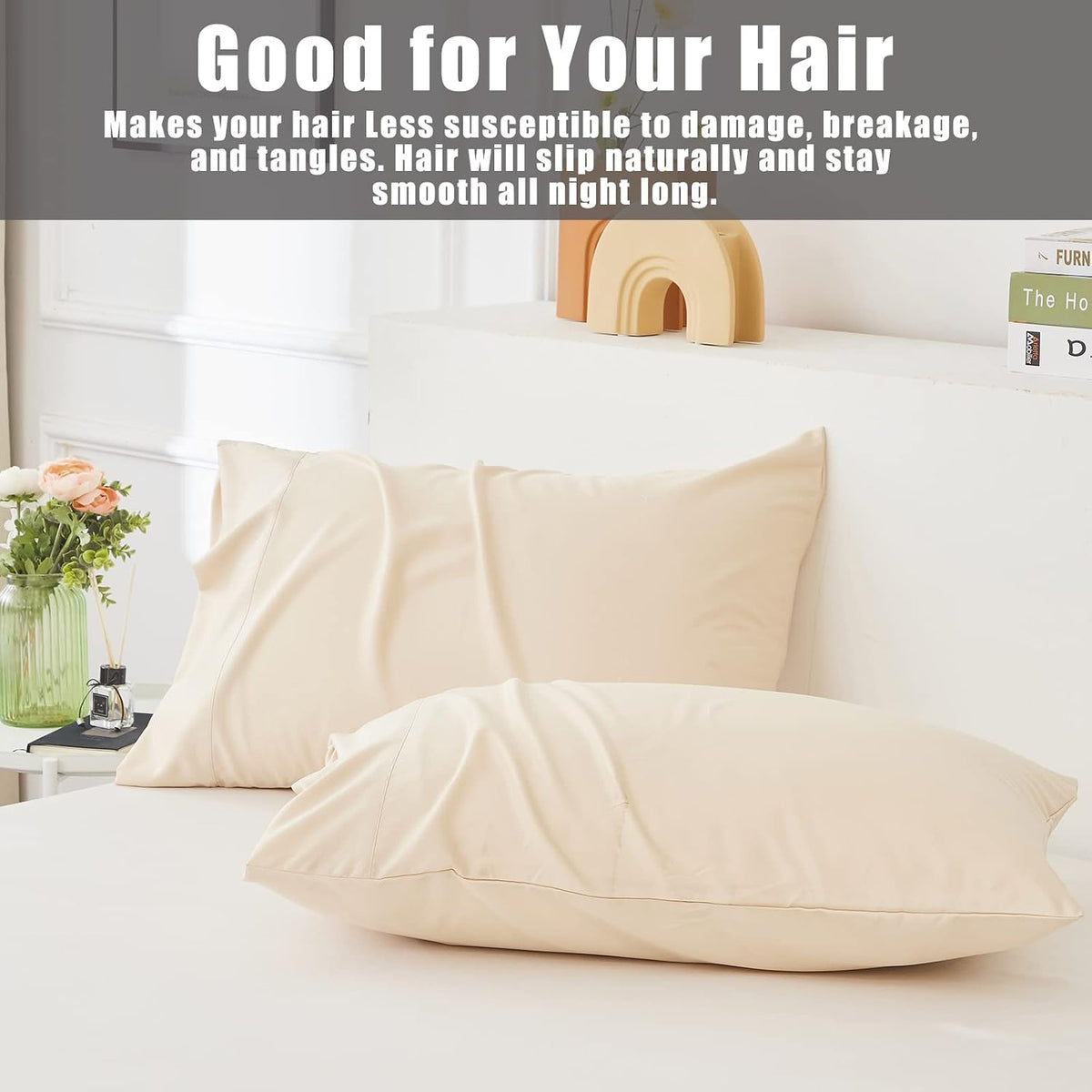 Body Cooling Pillow Cases Cover, Bamboo Rayon White Body Pillowcases with Zipper Closure, Cool and Breathable Pillow Case for Hot Sleepers and Night Sweats, 20x54 inches