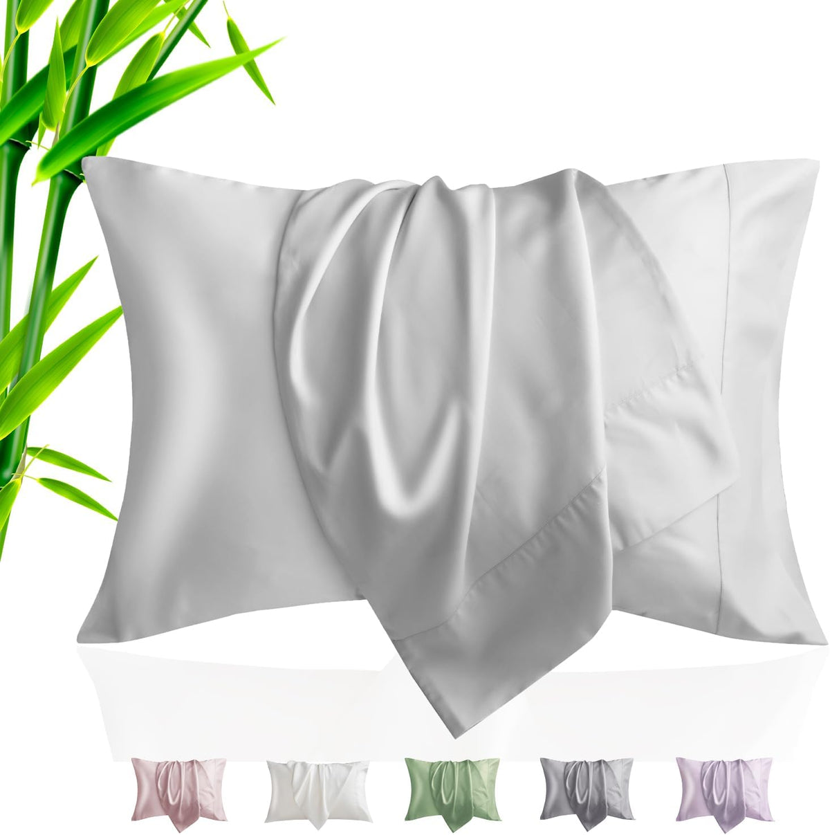 Body Cooling Pillow Cases Cover, Bamboo Rayon White Body Pillowcases with Zipper Closure, Cool and Breathable Pillow Case for Hot Sleepers and Night Sweats, 20x54 inches