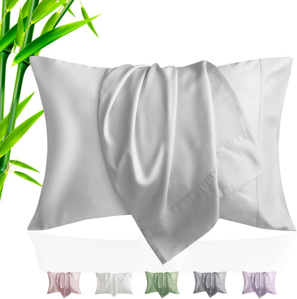 Body Cooling Pillow Cases Cover, Bamboo Rayon White Body Pillowcases with Zipper Closure, Cool and Breathable Pillow Case for Hot Sleepers and Night Sweats, 20x54 inches