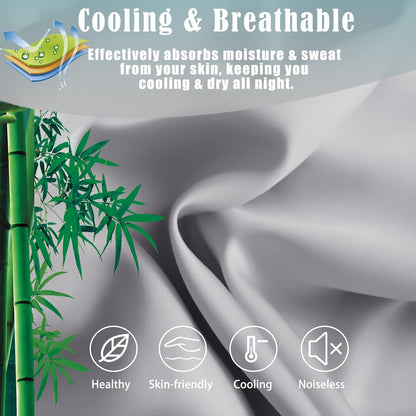 Body Cooling Pillow Cases Cover, Bamboo Rayon White Body Pillowcases with Zipper Closure, Cool and Breathable Pillow Case for Hot Sleepers and Night Sweats, 20x54 inches