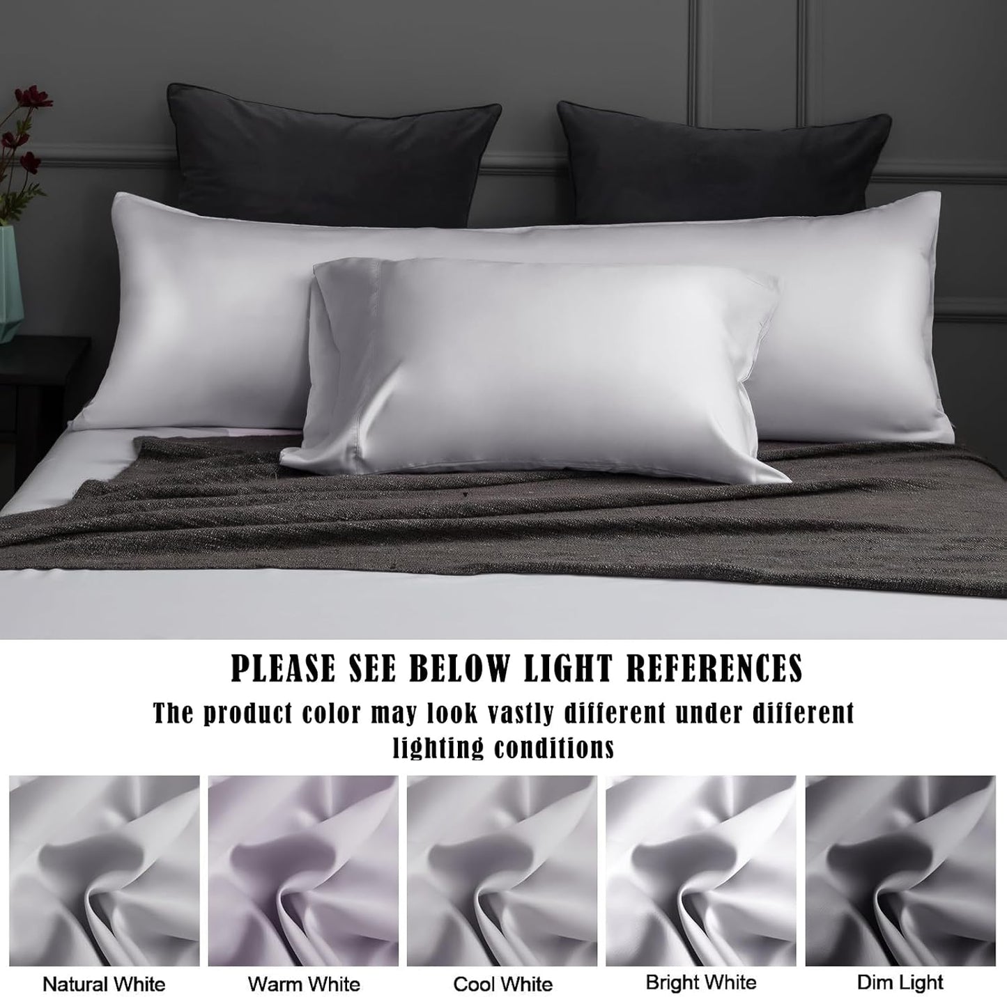 Body Cooling Pillow Cases Cover, Bamboo Rayon White Body Pillowcases with Zipper Closure, Cool and Breathable Pillow Case for Hot Sleepers and Night Sweats, 20x54 inches