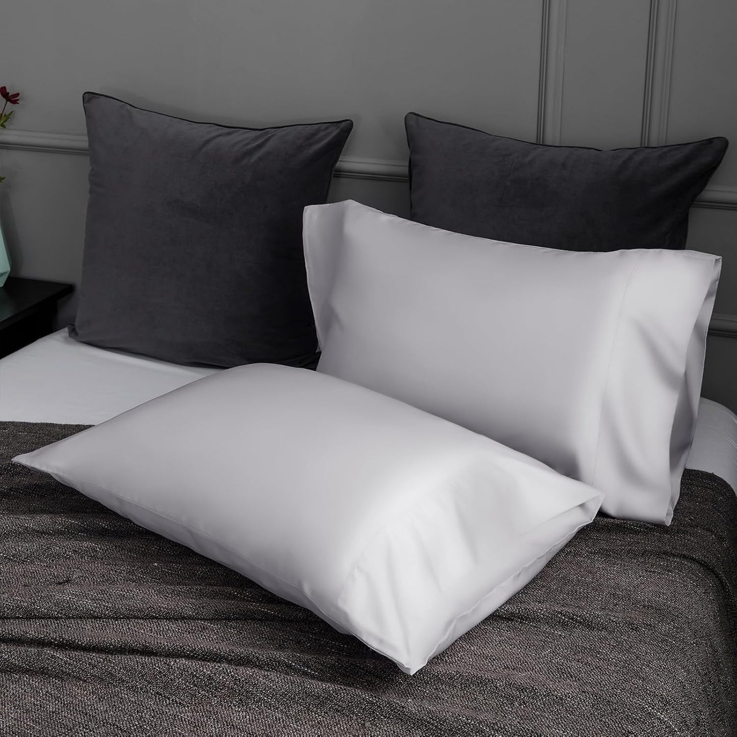 Body Cooling Pillow Cases Cover, Bamboo Rayon White Body Pillowcases with Zipper Closure, Cool and Breathable Pillow Case for Hot Sleepers and Night Sweats, 20x54 inches