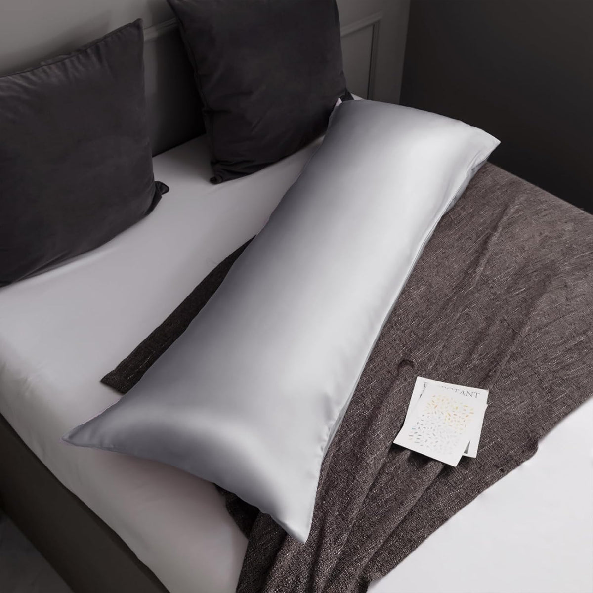 Body Cooling Pillow Cases Cover, Bamboo Rayon White Body Pillowcases with Zipper Closure, Cool and Breathable Pillow Case for Hot Sleepers and Night Sweats, 20x54 inches