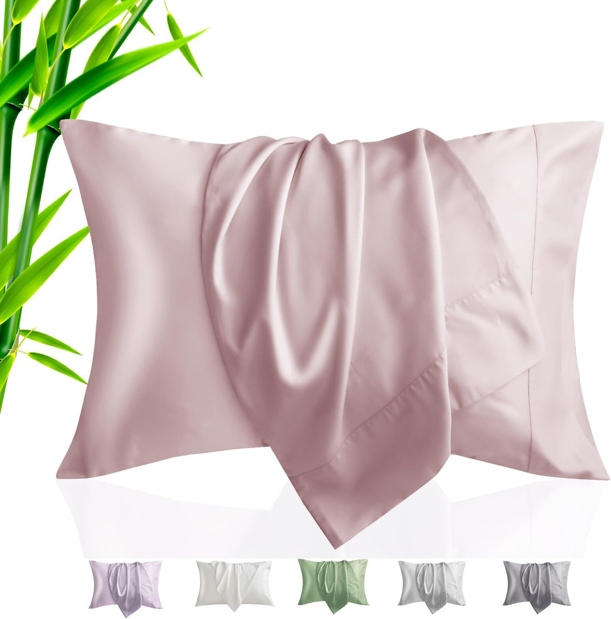 Body Cooling Pillow Cases Cover, Bamboo Rayon White Body Pillowcases with Zipper Closure, Cool and Breathable Pillow Case for Hot Sleepers and Night Sweats, 20x54 inches