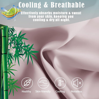 Body Cooling Pillow Cases Cover, Bamboo Rayon White Body Pillowcases with Zipper Closure, Cool and Breathable Pillow Case for Hot Sleepers and Night Sweats, 20x54 inches
