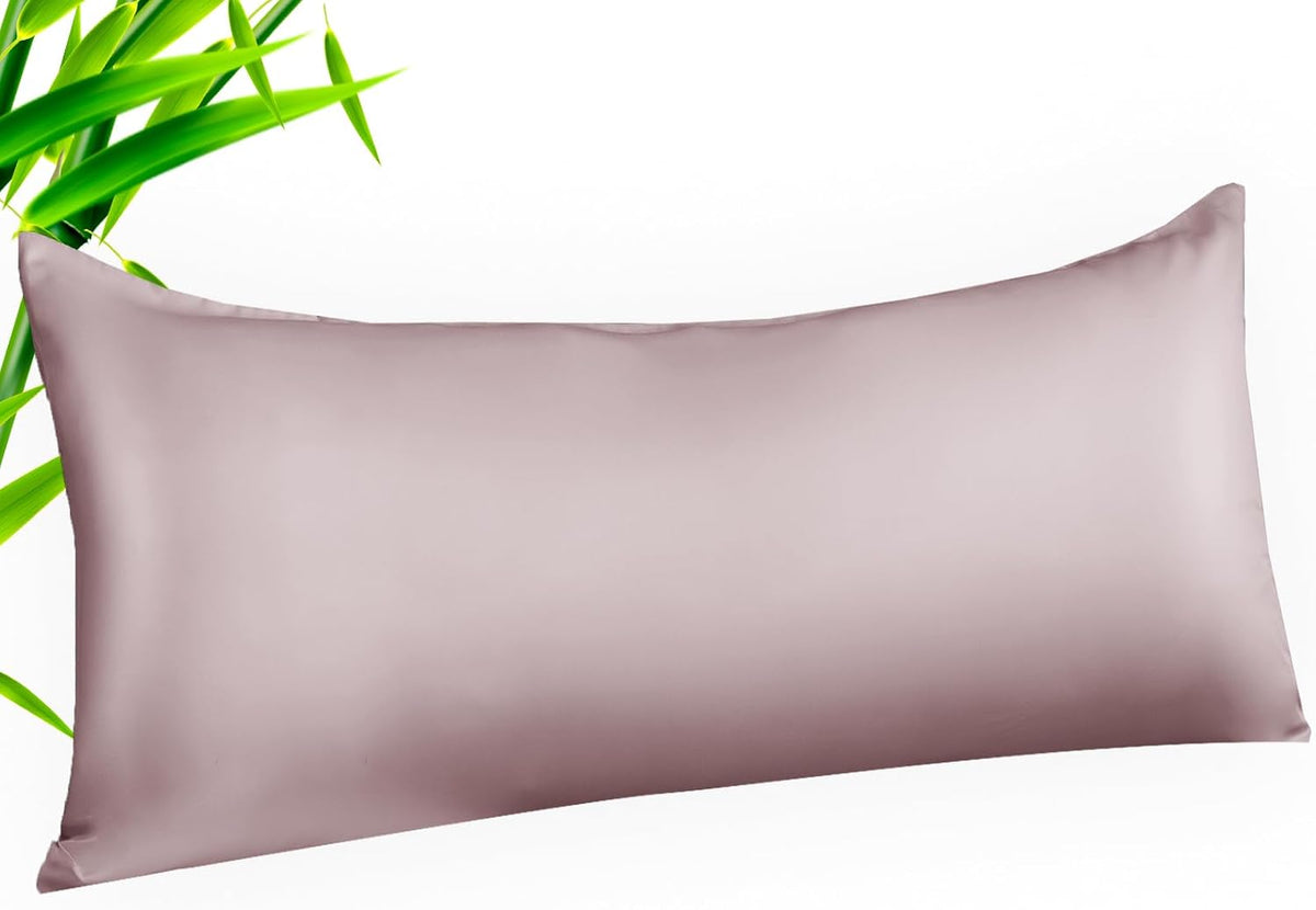 Body Cooling Pillow Cases Cover, Bamboo Rayon White Body Pillowcases with Zipper Closure, Cool and Breathable Pillow Case for Hot Sleepers and Night Sweats, 20x54 inches