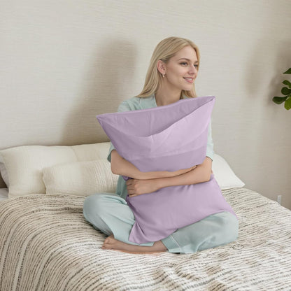 Body Cooling Pillow Cases Cover, Bamboo Rayon White Body Pillowcases with Zipper Closure, Cool and Breathable Pillow Case for Hot Sleepers and Night Sweats, 20x54 inches