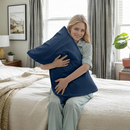 Body Cooling Pillow Cases Cover, Bamboo Rayon White Body Pillowcases with Zipper Closure, Cool and Breathable Pillow Case for Hot Sleepers and Night Sweats, 20x54 inches