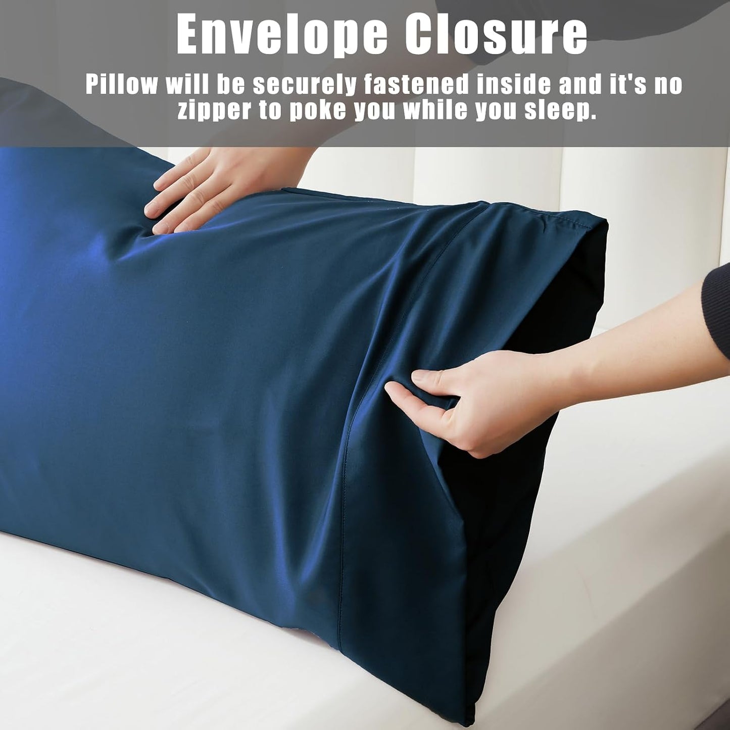 Body Cooling Pillow Cases Cover, Bamboo Rayon White Body Pillowcases with Zipper Closure, Cool and Breathable Pillow Case for Hot Sleepers and Night Sweats, 20x54 inches