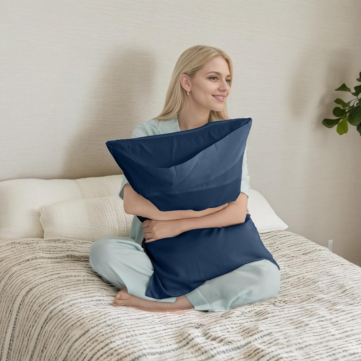 Body Cooling Pillow Cases Cover, Bamboo Rayon White Body Pillowcases with Zipper Closure, Cool and Breathable Pillow Case for Hot Sleepers and Night Sweats, 20x54 inches