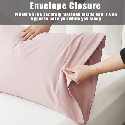 Body Cooling Pillow Cases Cover, Bamboo Rayon White Body Pillowcases with Zipper Closure, Cool and Breathable Pillow Case for Hot Sleepers and Night Sweats, 20x54 inches