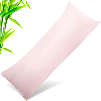 Body Cooling Pillow Cases Cover, Bamboo Rayon White Body Pillowcases with Zipper Closure, Cool and Breathable Pillow Case for Hot Sleepers and Night Sweats, 20x54 inches