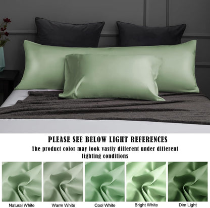 Body Cooling Pillow Cases Cover, Bamboo Rayon White Body Pillowcases with Zipper Closure, Cool and Breathable Pillow Case for Hot Sleepers and Night Sweats, 20x54 inches