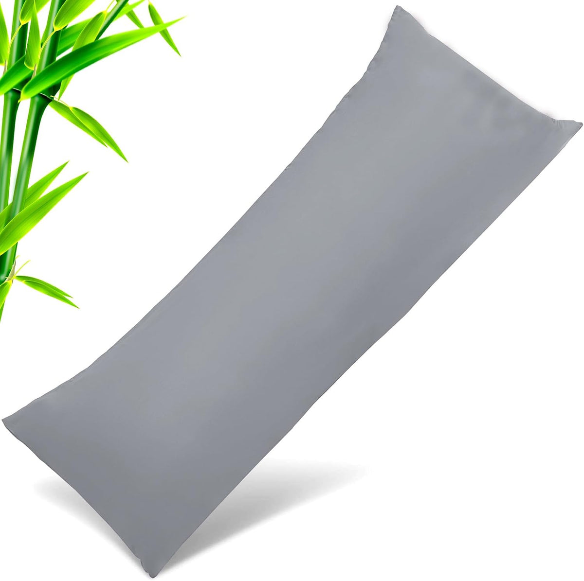 Body Cooling Pillow Cases Cover, Bamboo Rayon White Body Pillowcases with Zipper Closure, Cool and Breathable Pillow Case for Hot Sleepers and Night Sweats, 20x54 inches