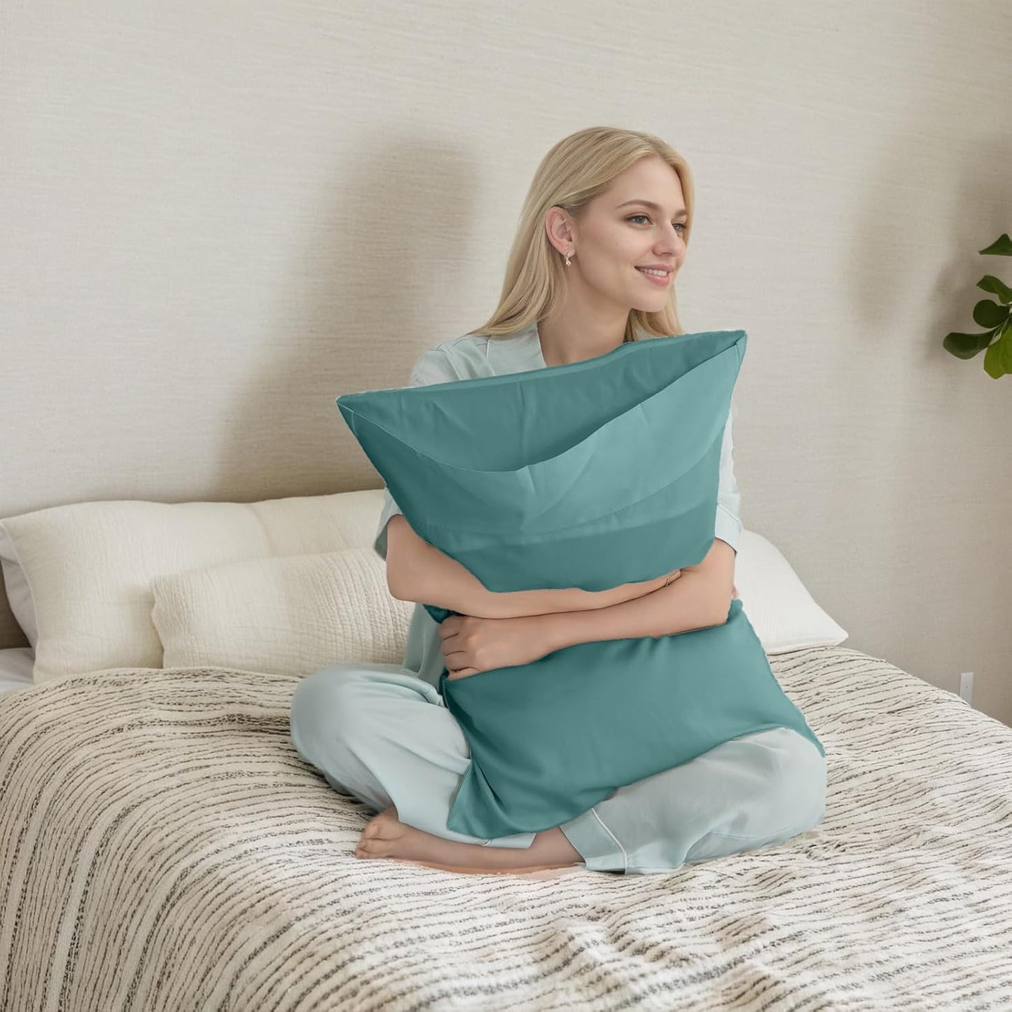 Body Cooling Pillow Cases Cover, Bamboo Rayon White Body Pillowcases with Zipper Closure, Cool and Breathable Pillow Case for Hot Sleepers and Night Sweats, 20x54 inches