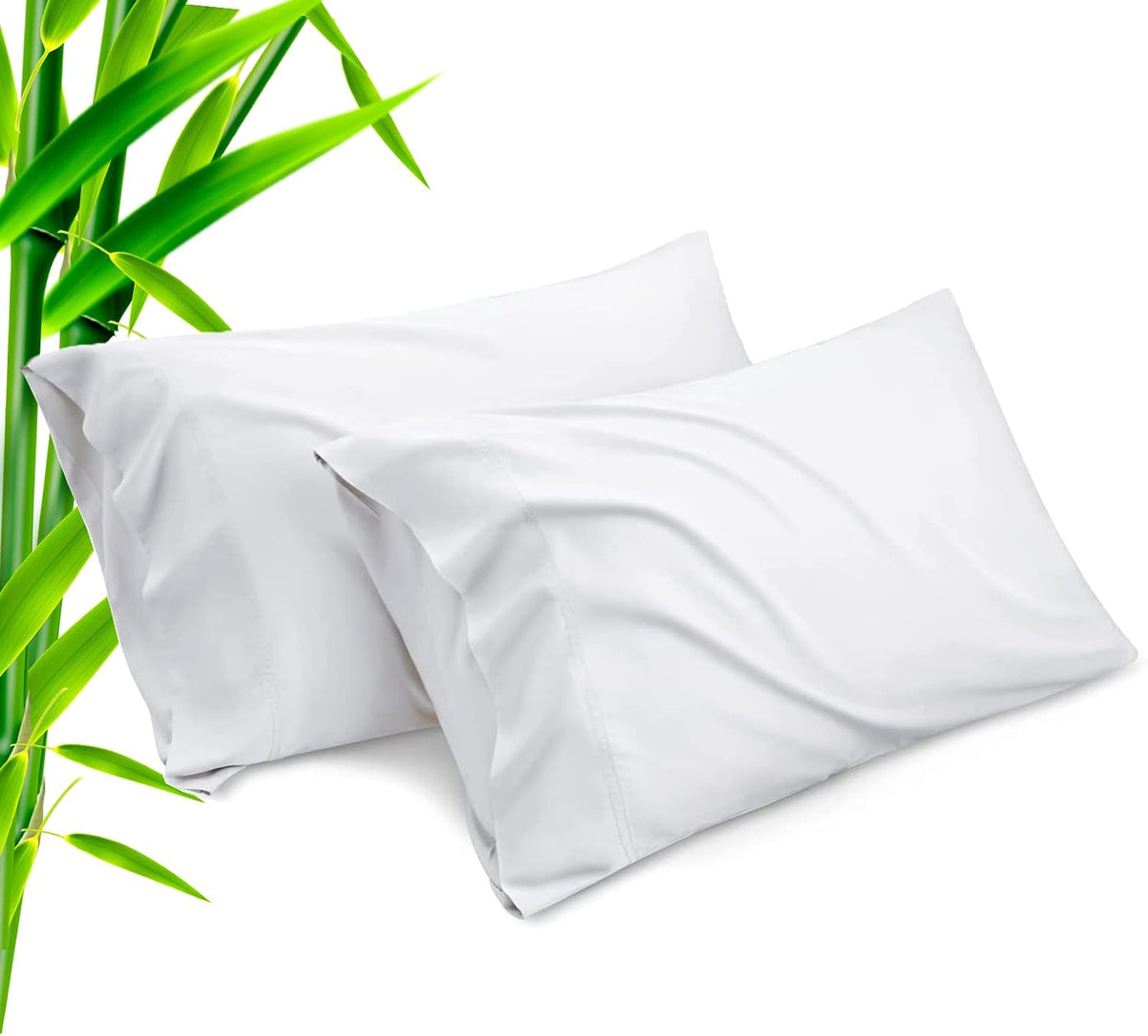 Body Cooling Pillow Cases Cover, Bamboo Rayon White Body Pillowcases with Zipper Closure, Cool and Breathable Pillow Case for Hot Sleepers and Night Sweats, 20x54 inches