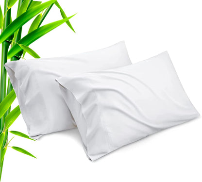 Body Cooling Pillow Cases Cover, Bamboo Rayon White Body Pillowcases with Zipper Closure, Cool and Breathable Pillow Case for Hot Sleepers and Night Sweats, 20x54 inches