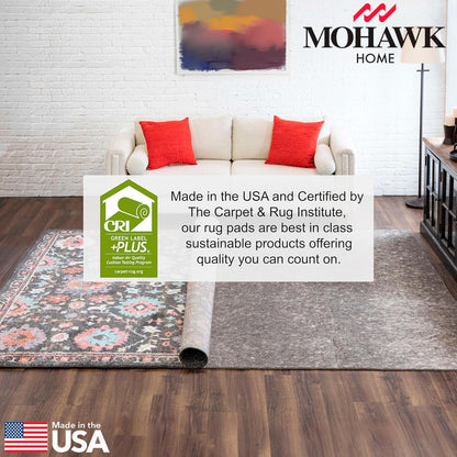 Non Slip Rug Pad 3' x 5'- 1/4" Thick Felt + Latex Rubber Gripper - Dual Surface Cushion for Hardwood, Carpet, Tile Floors, Made in USA - Colors C