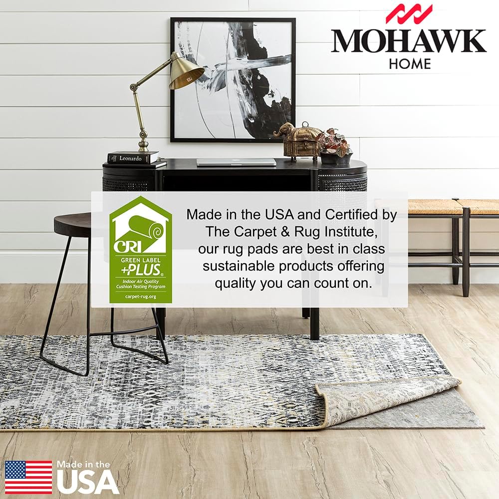 Non Slip Rug Pad 3' x 5'- 1/4" Thick Felt + Latex Rubber Gripper - Dual Surface Cushion for Hardwood, Carpet, Tile Floors, Made in USA - Colors C
