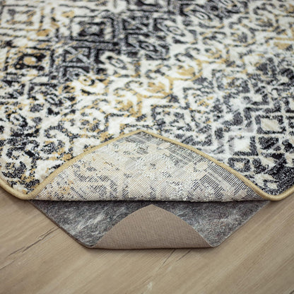 Non Slip Rug Pad 3' x 5'- 1/4" Thick Felt + Latex Rubber Gripper - Dual Surface Cushion for Hardwood, Carpet, Tile Floors, Made in USA - Colors C