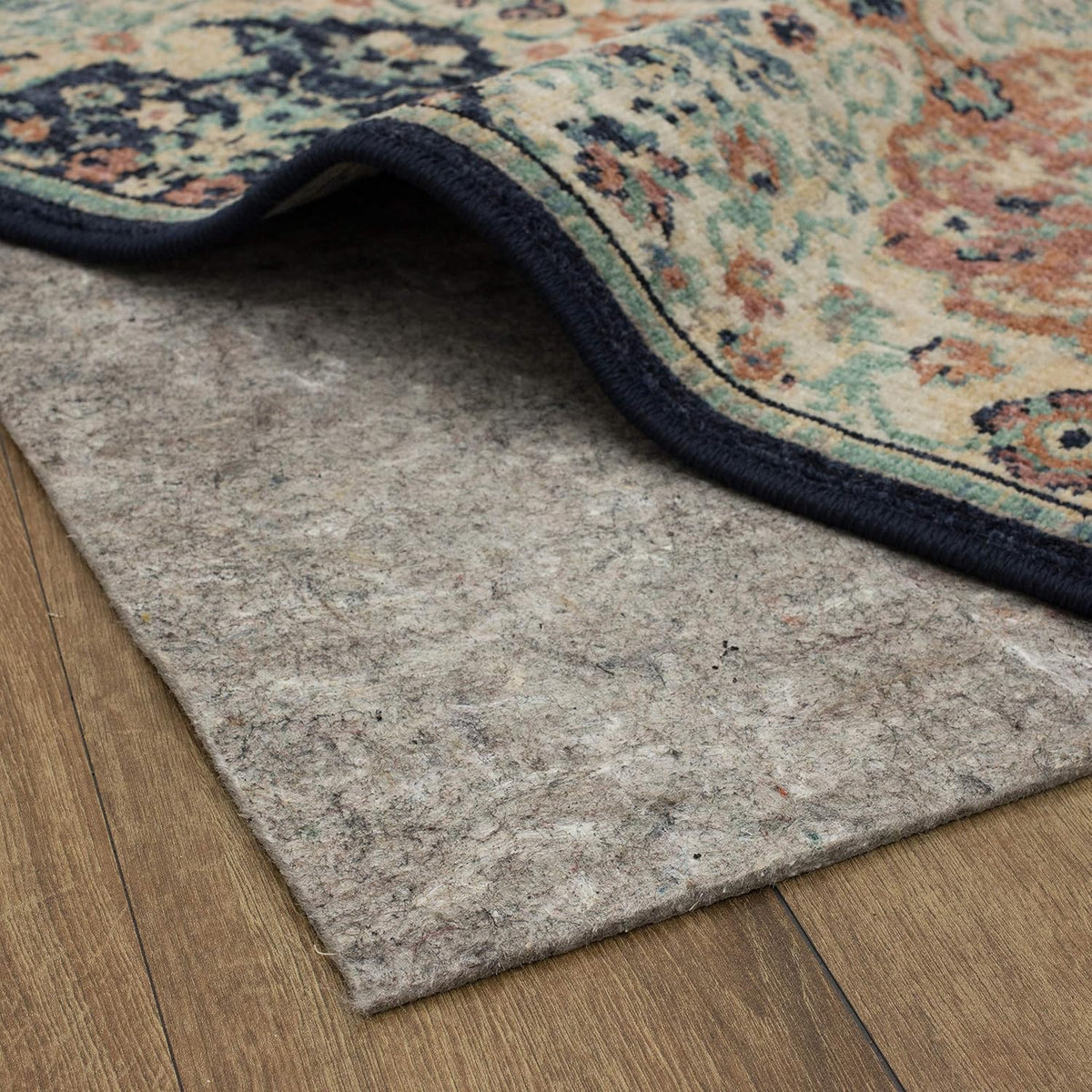 Non Slip Rug Pad 3' x 5'- 1/4" Thick Felt + Latex Rubber Gripper - Dual Surface Cushion for Hardwood, Carpet, Tile Floors, Made in USA - Colors C