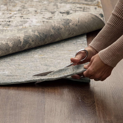Non Slip Rug Pad 3' x 5'- 1/4" Thick Felt + Latex Rubber Gripper - Dual Surface Cushion for Hardwood, Carpet, Tile Floors, Made in USA - Colors C