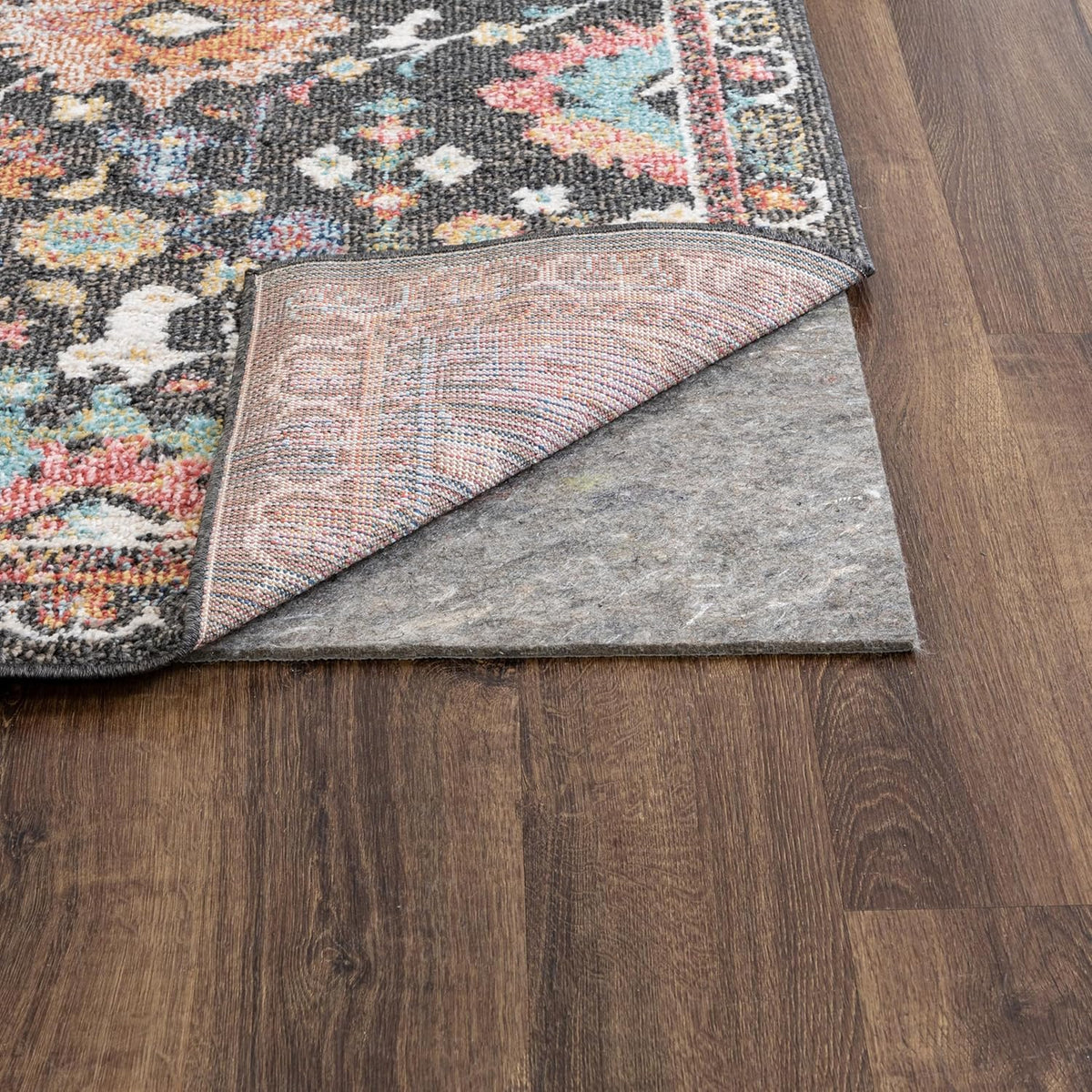 Non Slip Rug Pad 3' x 5'- 1/4" Thick Felt + Latex Rubber Gripper - Dual Surface Cushion for Hardwood, Carpet, Tile Floors, Made in USA - Colors C